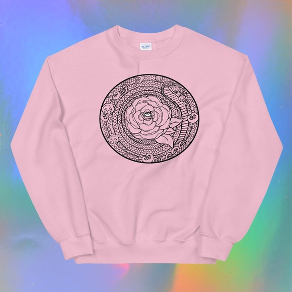 Rose Mandala Snake sweatshirt by TesoroCarolina